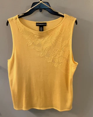 Nuevo sin etiquetas Suéter Norton McNaughton Tejido Ligero Sin Mangas Oro Amarillo XL Foto 1 de 4