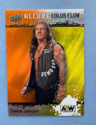2022 Upper Deck AEW Allure Wrestling Chris Jericho Color Flow Orange/Yellow #R47 - Image 1 of 2