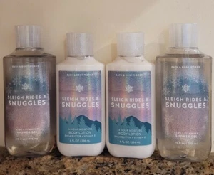 lot of 4 BATH & BODY WORKS SLEIGH RIDES & SNUGGLES SHOWER GEL & BODY LOTION - Picture 1 of 2