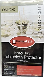 Crystal Clear Tablecloth Protector Oblong 60 x 108 inch Oblong - Picture 1 of 2