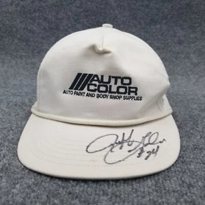 Jeff Gordon Autograph Hat Cap White Mens Strap Back Auto Color Paint NASCAR Race - Picture 1 of 11