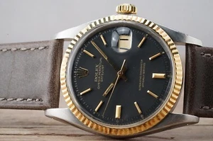 Serviced Vintage ROLEX DateJust 1601 Original Black Dial 36mm ca1570 c1973 #1407 - Picture 1 of 22
