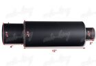 Universal 4" N1 Flat Tip Black T-304 Exhaust Muffler 3" Inlet W/silencer