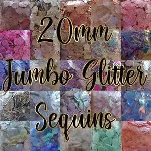 Lentejuelas brillantes jumbo de 20 mm - Gigante de costura punto de sirena - Imagen 1 de 25