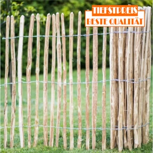 Staketenzaun Gartenzaun 7/8 Holzzaun Zaunlatte Haselnussholz 35-90cm - Bild 1 von 11