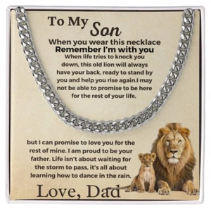 To My Son Cuban Chain Necklace, necklace for son, Birthday Gift - Picture 1 of 4