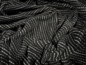 Knitwear Jersey Fabric, Per Metre - Slub - Black & Grey - Picture 1 of 3