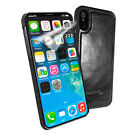 Alston Craig Leather Magnetic Shell Replacement for iPhone XS Max -Black