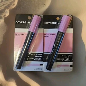 2-CoverGirl-Total Tease-Mascara- 800 Very Black-Full + Long + Refined-NEW/CARDED - Picture 1 of 3