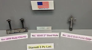Lote Starrett: abrazadera de regla 299, regla 604R 2", bigote de punto de perforación 22-C excelente estado - Imagen 1 de 14