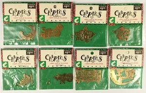 Vintage 18K Gold Plated Christmas Charms Crafty Lot of 8 NOS I555 - Picture 1 of 2