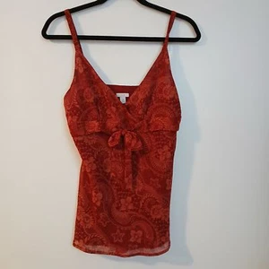 NWT Apt. 9 Burgundy Floral Patterned Tie-Front Halter Babydoll Cami Size Medium - Picture 1 of 10