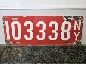 1912 New York Porcelain License Plate *Only Year Made in Porcelain* (Lot 1351) - Picture 1 of 8