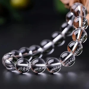 Natürlicher klarer Quarz Handarbeit Armband 8 mm Perlen Heilung Edelstein Schmuck Geschenk - Bild 1 von 5