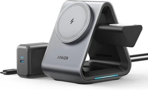 Anker 737 MagGo Charger 3-in-1 kabellose Ladestation USB-C Max 15W mit iPhone 14 - Bild 1 von 6