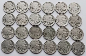 24 Buffalo Nickels AG, 1914/15/16/17/18/19/20/23/24/25/26 PDS 5C coins - Picture 1 of 10