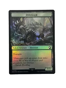MTG Treasure 0002 Dinosaur 0001 Token Foil REX NM - Picture 1 of 2