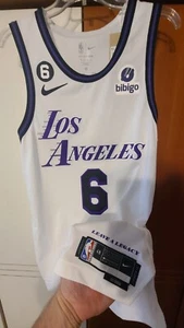 Maglietta autentica Lebron James 2022-23 Los Angeles Lakers NBA Nike City Ed taglia 48 - Foto 1 di 13
