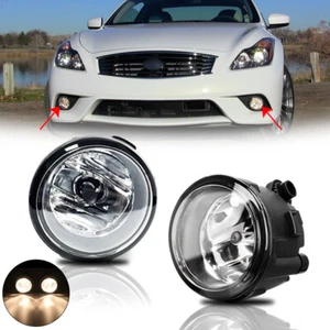 Pair Fog Light Lamp Fit Infiniti FX35 FX37 FX45 FX50 G25 M35h QX70 QX80 QX56 M56 - Picture 1 of 12