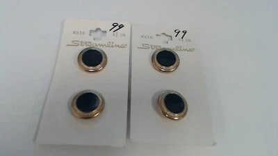 Streamline K16 Navy Buttons - Size  28 18mm - 4 ct New on cards - Image 1 of 2