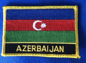 🇦🇿 Azerbaijan 🇦🇿 Embroidered Flag patch-Iron on orSew 3 1/4” by 2 1/4” - Picture 1 of 1