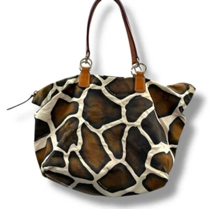 Dooney & Bourke Hobo Schultertasche Giraffenmuster Damen Tasche Handtasche Braun Creme - Bild 1 von 15