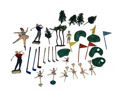 Lote de adornos para cupcakes y pasteles árboles golf ballet bailarina vintage ZY3 Foto 1 de 4