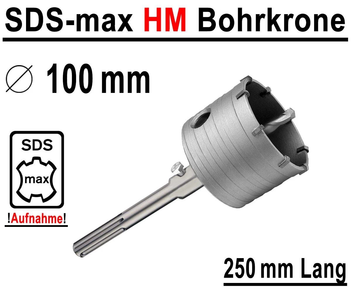 9-teiliges Dosenbohrer Set – SDS Bohrkrone 30-100 Mm Für Beton & Ziegel