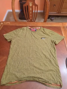 Super Dry Orange Label Yellow /Black Embroidered T-Shirt Size Large - Picture 1 of 17