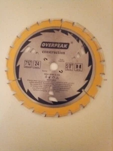 Overpeak Construction 7 1/4" 24 Teeth 5/8"Bore Saw Blade NEW - Picture 1 of 2