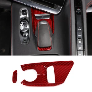 Selector de modo de carbono seco rojo cubierta base accesorios para Corvette C8 2020-24 - Imagen 1 de 12