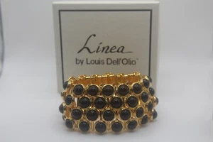 Linea Louis Dell 'Olio Armband goldfarben schwarz Stretchbehälter D - Bild 1 von 4