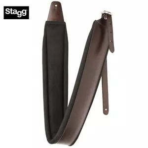 Correa para guitarra Stagg 3,25" marrón acolchada cuero con hebilla cromada hebilla slpl-hebilla marrón - Imagen 1 de 1