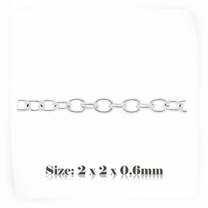 5m 925 Sterling Silver Colour Plated Oval Chain For Jewellery Making 015 - Picture 1 of 2