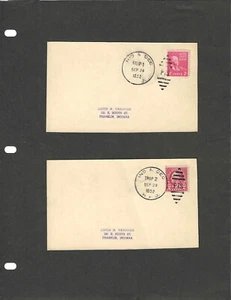 HPO COVERS IND & DEC SEP 29-1952 TRIP 1 & 2 ON POSTAL CARD - Picture 1 of 1