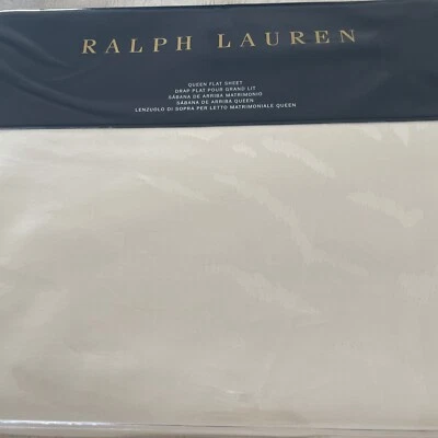 Ralph Lauren Olivia Mirada Crema Reina Sábana Plana $145 Nuevo en Paquete NUEVO P1 Foto 1 de 4