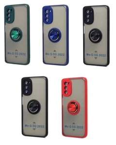 Shockproof TPU Case with Magnetic Ring Matte Clear for Motorola Moto G 5G 2022 - Picture 1 of 9