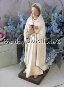 Rose Mystic 9 Zoll Maria Statue Handarbeit, handbemalt Rosa Mystica - Bild 1 von 2