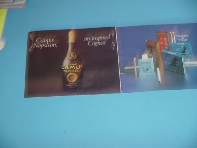 Mapa de ruta de la aerolínea 1970 original AIR FRANCE Gitanes Camus Napoleón anuncios vintage Foto 1 de 4