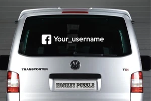 LARGE FACEBOOK YOUR NAME CUSTOM JDM PERSONALISED VINYL DECAL CAR STICKER - Picture 1 of 7