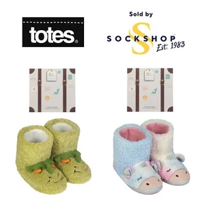 Totes Kids Slippers Fun Boots with Grip in Gift Box Unicorn Dinosaur 1 Pair Pack - Picture 1 of 8