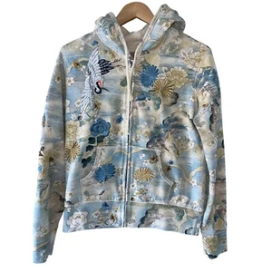 Lucky Brand Y2K Womens Sweatshirt Size L Multicolor Hoodie Floral Embroidered - Picture 1 of 12