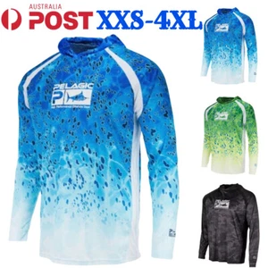 Mens Lure Fishing Clothing Hoodie UPF 50+ UV Proof T-Shirt Long Sleeve Tee Tops - Picture 1 of 9