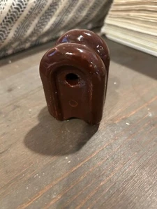 Isolatore soggiorno ceramica marrone vintage 2" x 1" - Foto 1 di 7