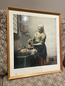 Vintage Druck des Milchmädchens von Jan Vermeer klassisches Gemälde - Bild 1 von 10