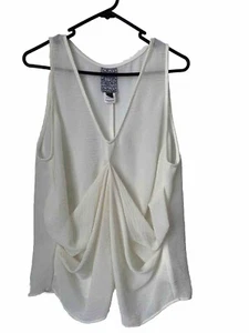 Shona Joy Top Womens Size 12 Sleeveless White V -Neck Singlet Blouse Shirt Tank - Picture 1 of 8