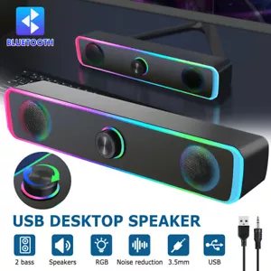 Portable Bluetooth 5.0 Computer Speakers USB Subwoofer for PC Laptop Desktop Mac - Picture 1 of 11