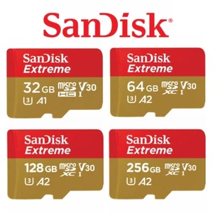 SanDisk Extreme MicroSD Card 64GB 32GB 128G 256G Action Camera GoPro 170Mb 190Mb - Picture 1 of 8
