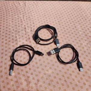 LOT Of 3 USB - USC Charging Cords, Black, Samsung Android IPhone - Picture 1 of 5