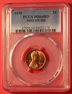 1959 Lincoln Memorial Cent Doubled Die - PCGS MS 64 RD - DDO-002, FS-104 - Picture 1 of 3